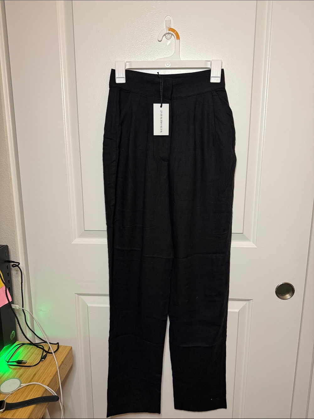 WeWoreWhat Black Straight-Leg Pull-On Pants